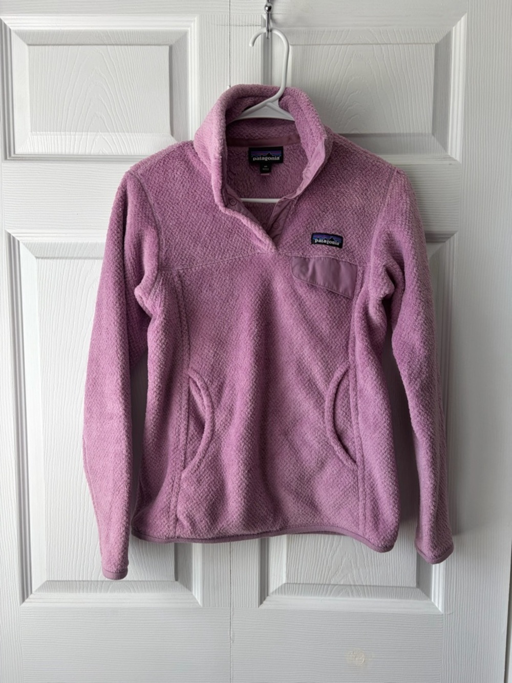 Patagonia Synchilla Snap T Pink Lavender 1/4 Button Pullover Fleece Women XS